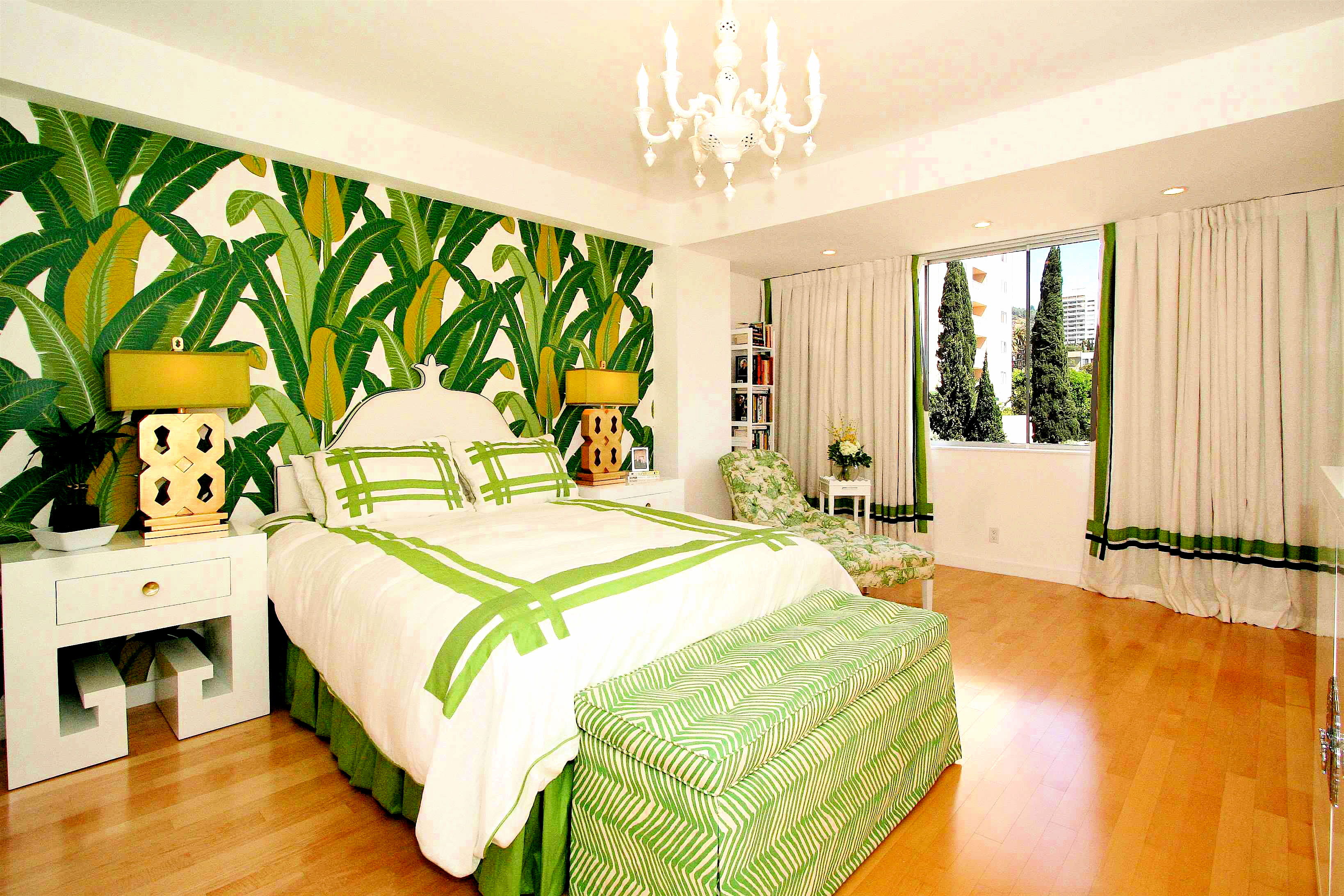 تصميم غرفة النوم الخضراء