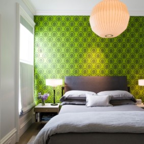 תמונה בעיצוב חדר שינה ירוק