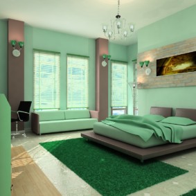 أفكار غرفة النوم الخضراء