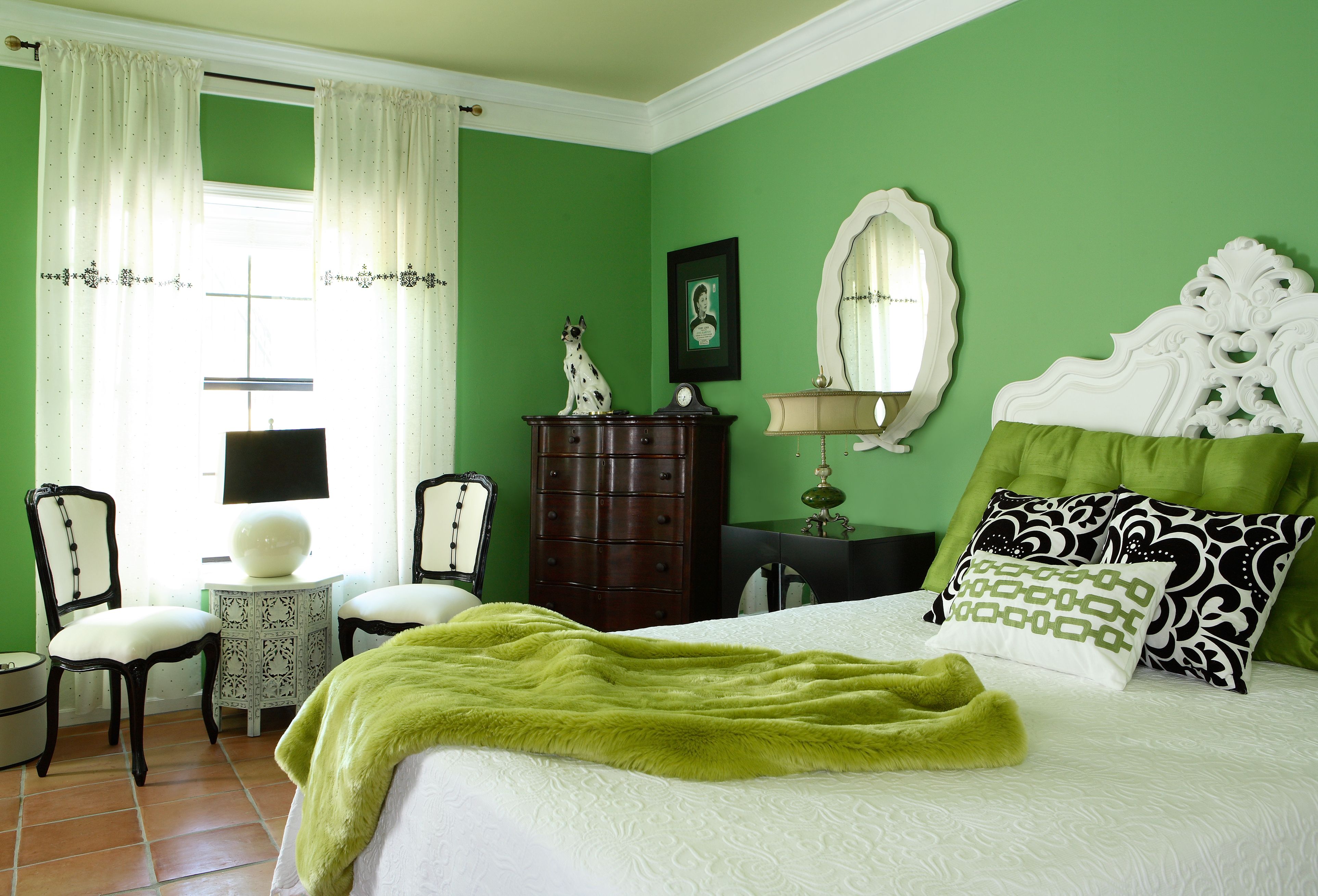 ý tưởng phòng ngủ màu xanh lá cây