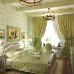 green bedroom interior photo