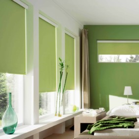 קישוט תמונות ירוקות לחדר שינה