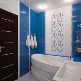 חדר אמבטיה נפרד כחול-לבן