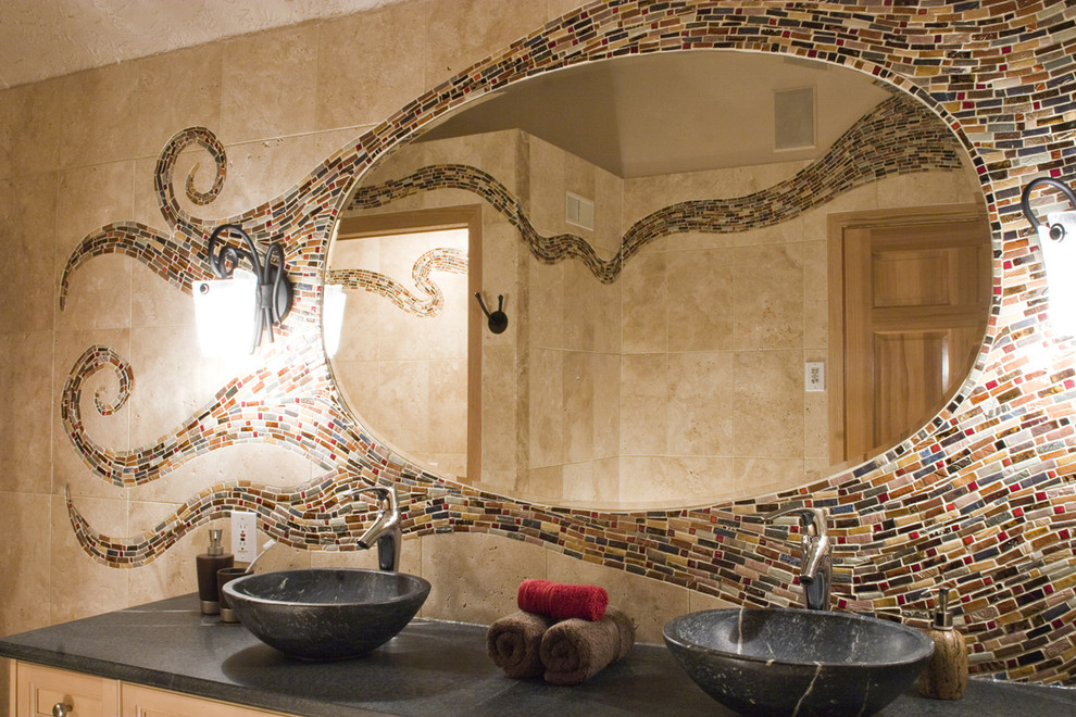 גובה מראה מעל רעיונות עיצוב כיור אמבטיה