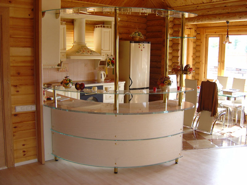 oval bar counter