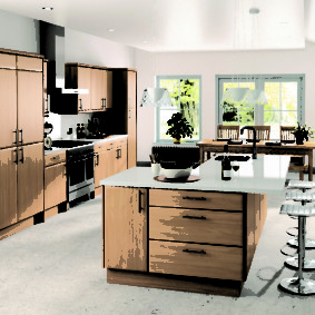 เคาน์เตอร์บาร์สำหรับแนวคิดการออกแบบห้องครัว