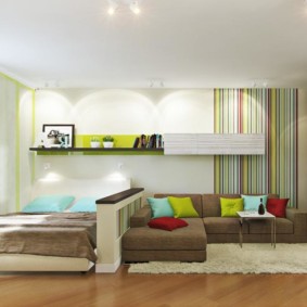 تصميم غرفة المعيشة غرفة نوم 16 متر مربع أفكار التصميم