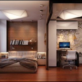 تصميم غرفة المعيشة غرفة نوم 16 متر مربع أفكار الديكور