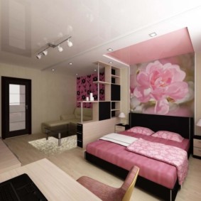 تصميم غرفة المعيشة غرفة نوم 16 متر مربع الأفكار الداخلية