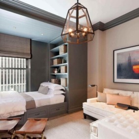 עיצוב חדרי שינה בסלון נוף מרהיב של 16 מ