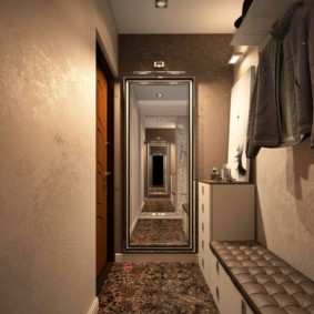 מסדרון צר וארוך בתצלום תפאורה הדירה