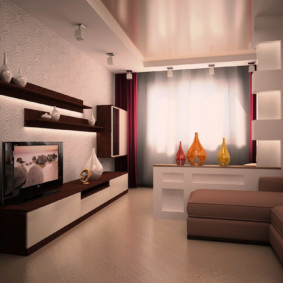 Projektējiet dzīvojamo istabu modernā stilā