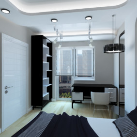 غرفة Malentkaya في الشقة مع شرفة