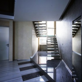 Metal staircase in a country house