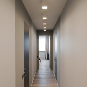 Square lights on gray ceiling