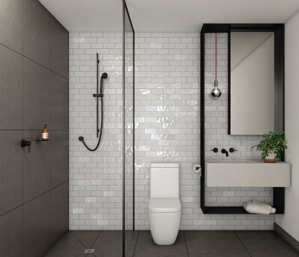 Sprchovací kút v štýle minimalizmu