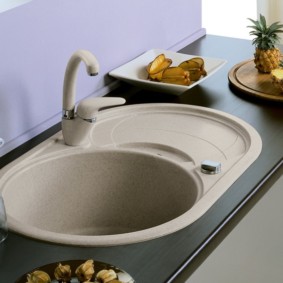 sink for kitchen made of artificial stone design photo