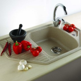 håndvask til køkken lavet af kunststofsten ideer interiør