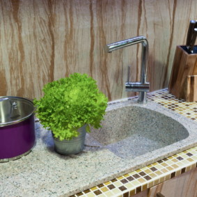 faux stone kitchen sink decor ideas