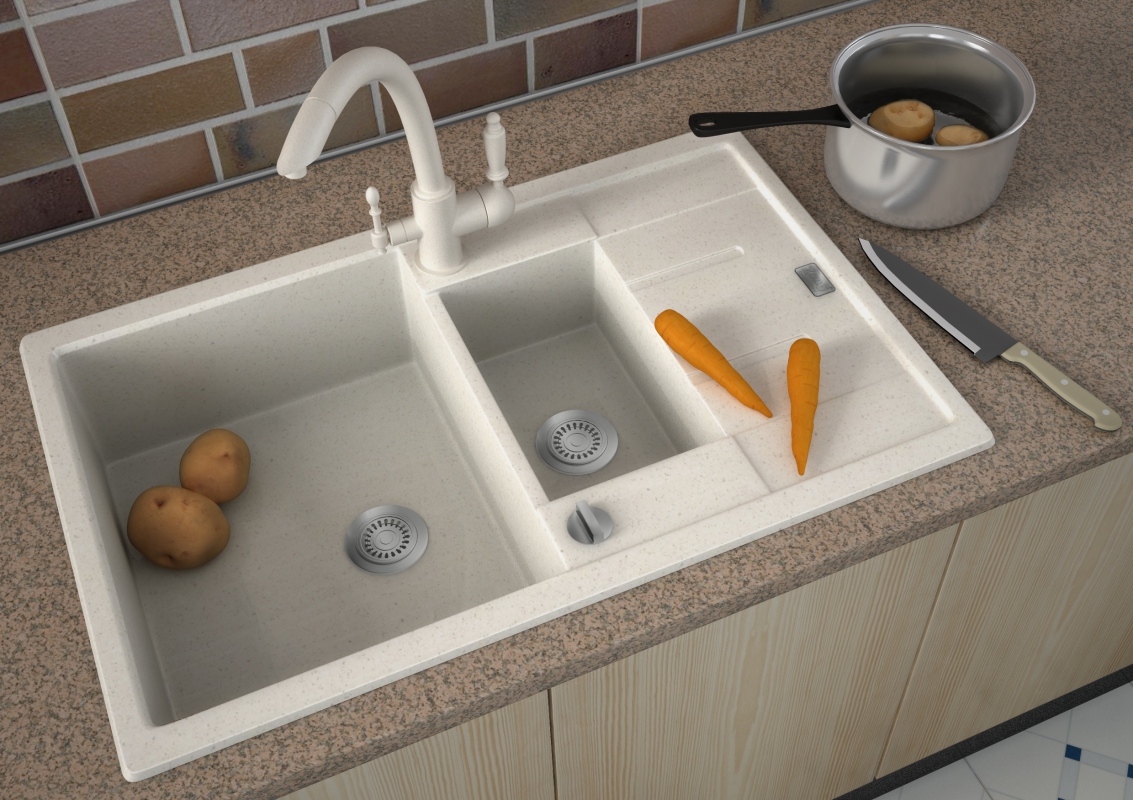 artificial stone kitchen sink design