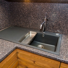 yapay taş fotoğraf fikirleri yapılmış mutfak lavabo