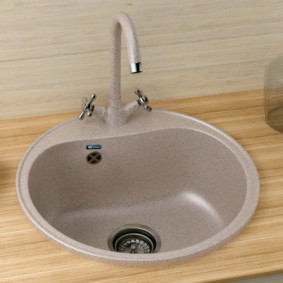 sink for kitchen made of artificial stone interior photo