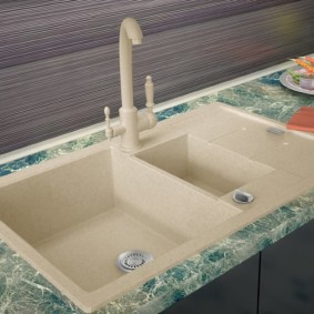 мивка за кухня, изработена от опции за снимки от изкуствен камък