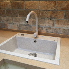 artificial stone kitchen sink decor ideas