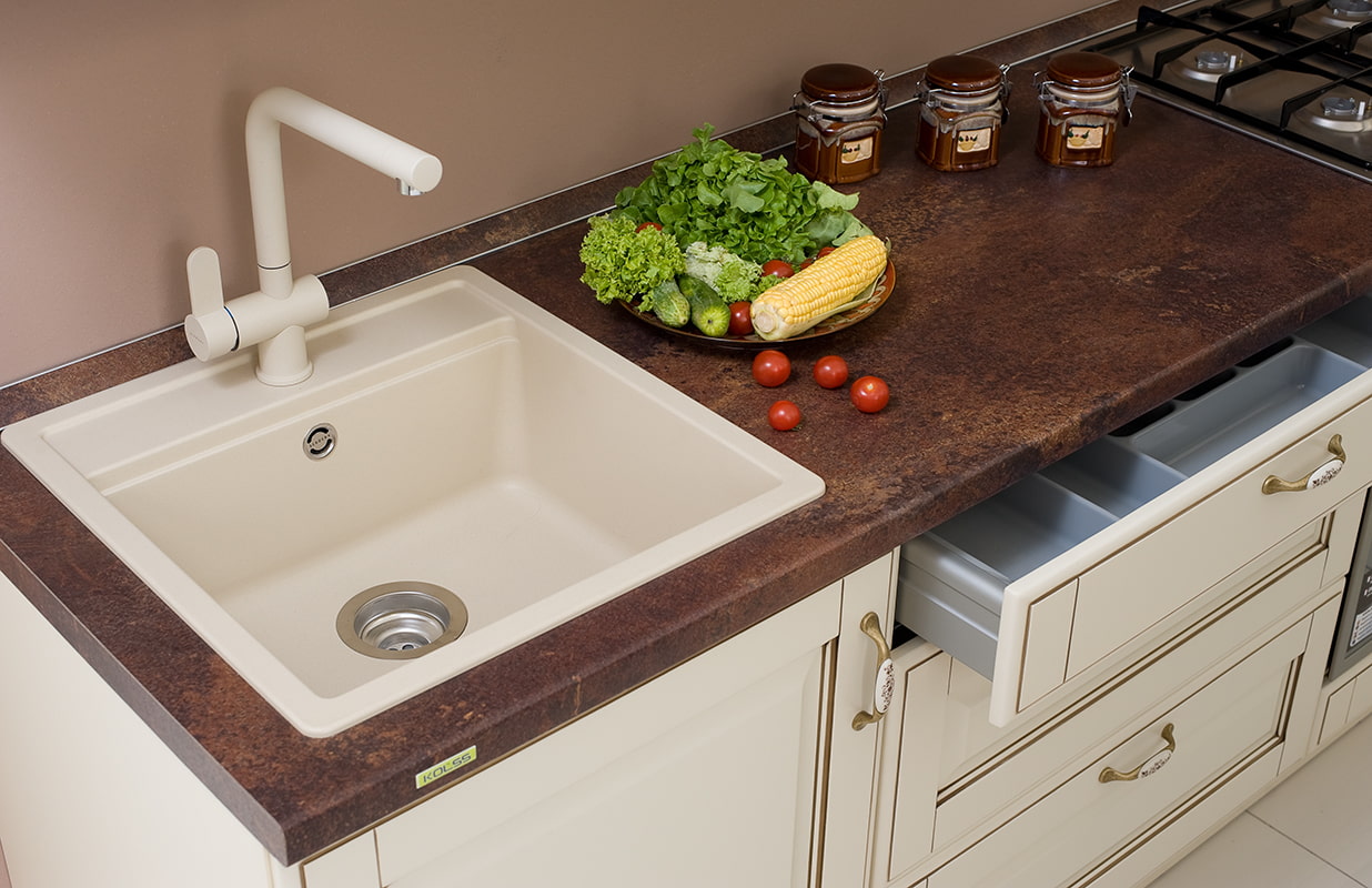 sink for kitchen made of artificial stone design ideas