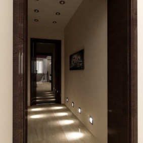 wallpaper for the corridor with dark doors design ideas