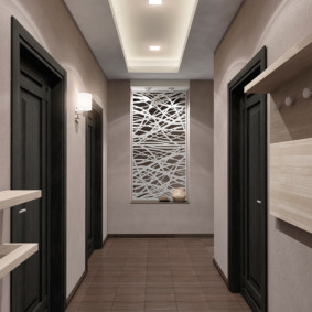 wallpaper for the corridor with dark doors interior ideas