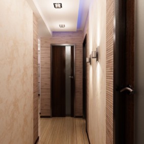 papier peint pour le couloir avec des portes sombres