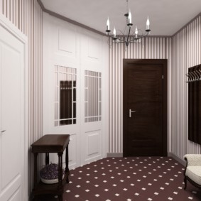 papier peint pour le couloir avec des idées de conception de portes sombres