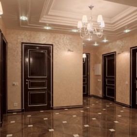 wallpaper for the corridor with dark doors