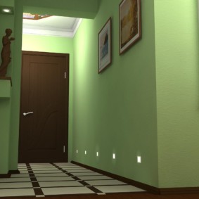 טפט ירוק למסדרון קטן