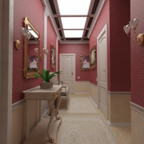 wallpaper in a large hallway interior photo