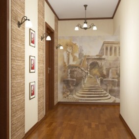 papier peint dans une grande vue du couloir
