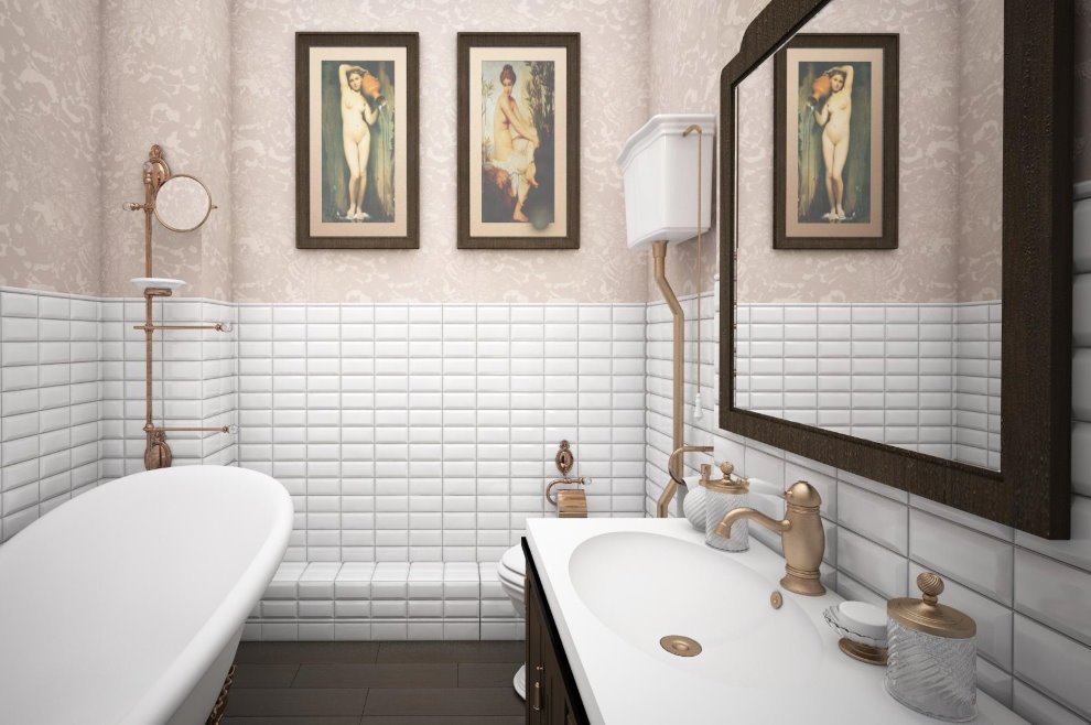 Combined bathroom wallpaper