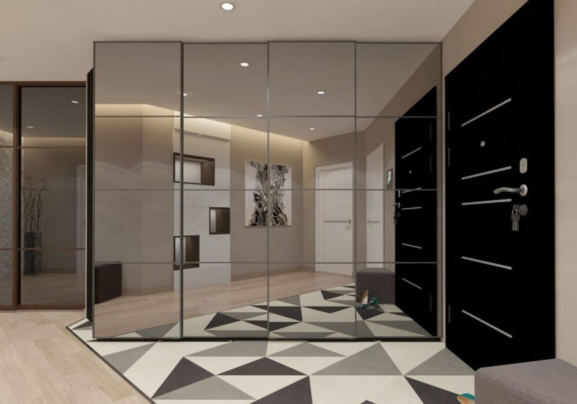 Mirror cabinet in a spacious hallway