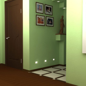 combinaison de carreaux et de stratifié dans les idées de décoration de couloir