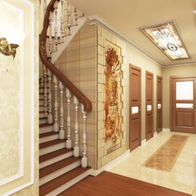 a combination of tiles and laminate in the hallway interior ideas