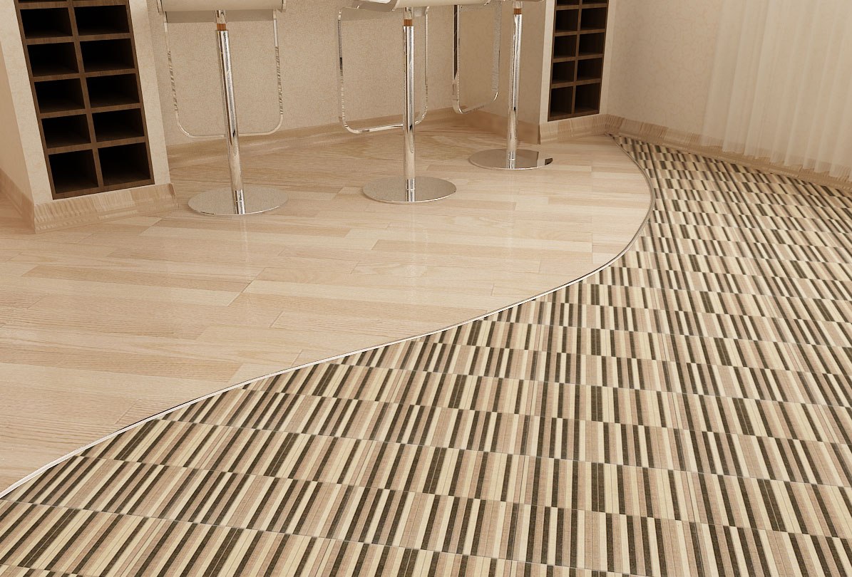 combination of tile and laminate in the hallway photo design