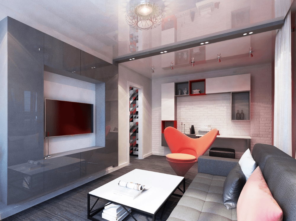 High-tech studio apartment na may isang lugar na 18 sq m