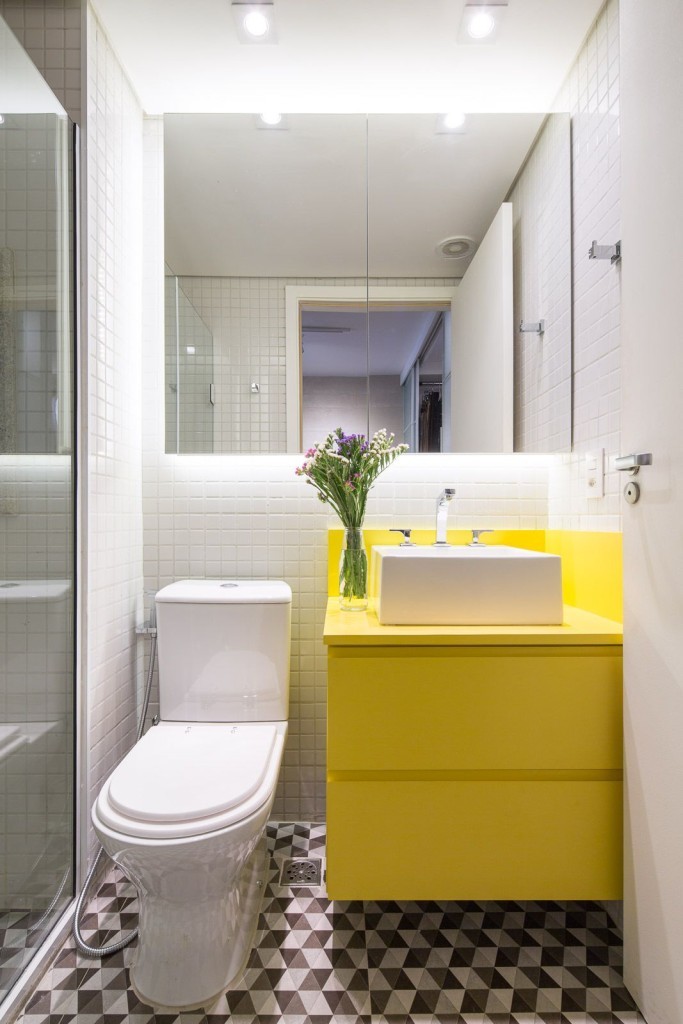 Yellow washbasin cabinet