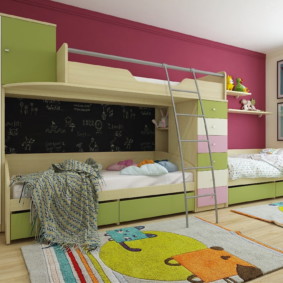 غرفة أطفال لثلاثة أطفال أفكار الديكور