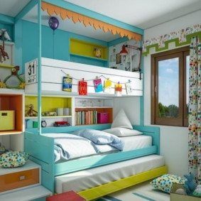 غرفة للأطفال لثلاثة أطفال الأفكار الداخلية