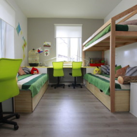 غرفة الأطفال لثلاثة أطفال تصميم الصور