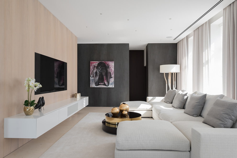 pohovka v obývacej izbe minimalizmus