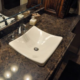 White bowl of built-in sink