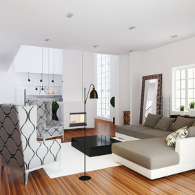 Interior modern în culori albe